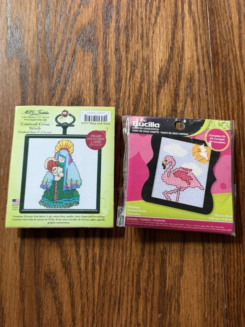 Bucilla Flamingo & M.C.G. Textiles Mary & Jesus Counted Cross Stitch
